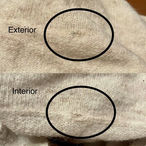 Divided Women Sweater Small Off Shoulder Cowl Neck Wool Alpaca Ivory Tan Heather - Picture 8 of 10